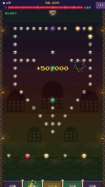 Extreme Fever: fireworks over the board and five bonus graves worth up to 100,000 points